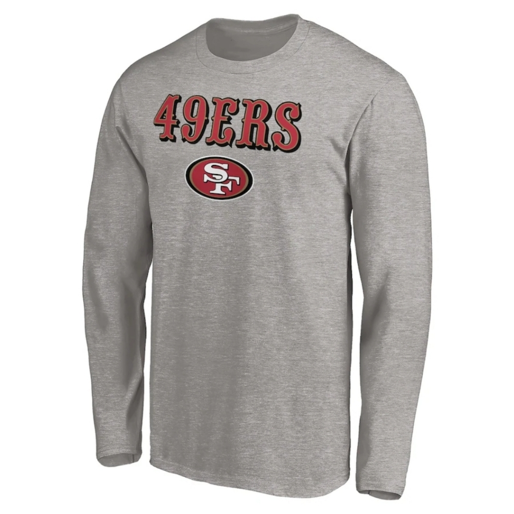 San Francisco 49ers Team Lockup Long Sleeve T-Shirt - Gray XXL